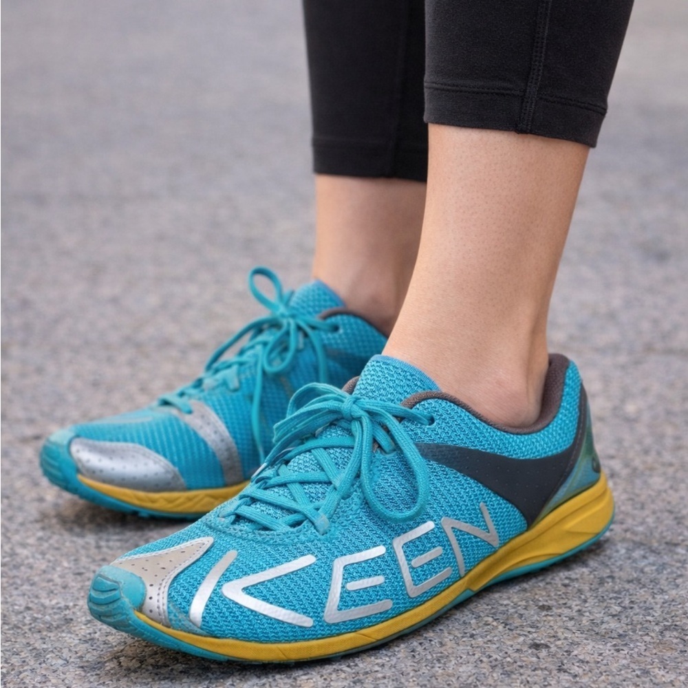 EXCELLENT CONDITION WOMEN’S 8.5 KEEN RIVER BLUE MIMOSA HYBRIDLIFE A86 TRAIL SHOE